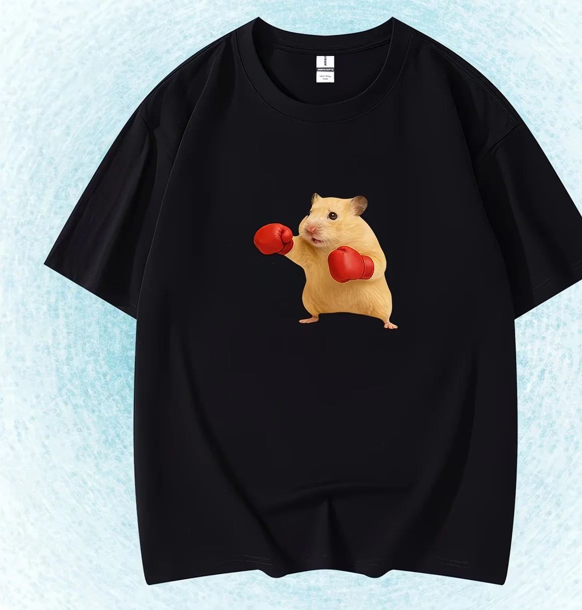 Cute Hamster Graphic T-Shirt Kawaii Animal Boxing Tee Summer Short Sleeve Funny Pet Lover Gift Trendy Fashion Unisex Tee Tops