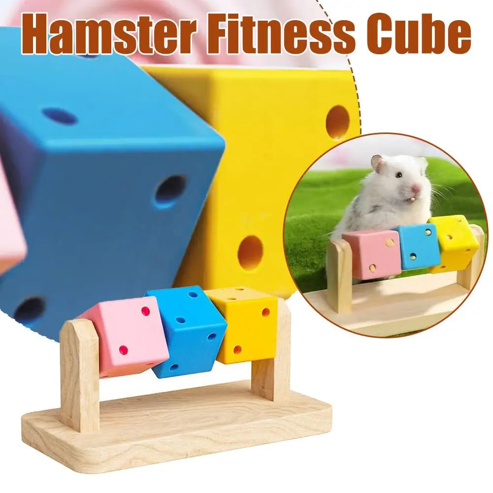 Wooden chew platform toy for hamster and gerbil enrichment from Burrowly.