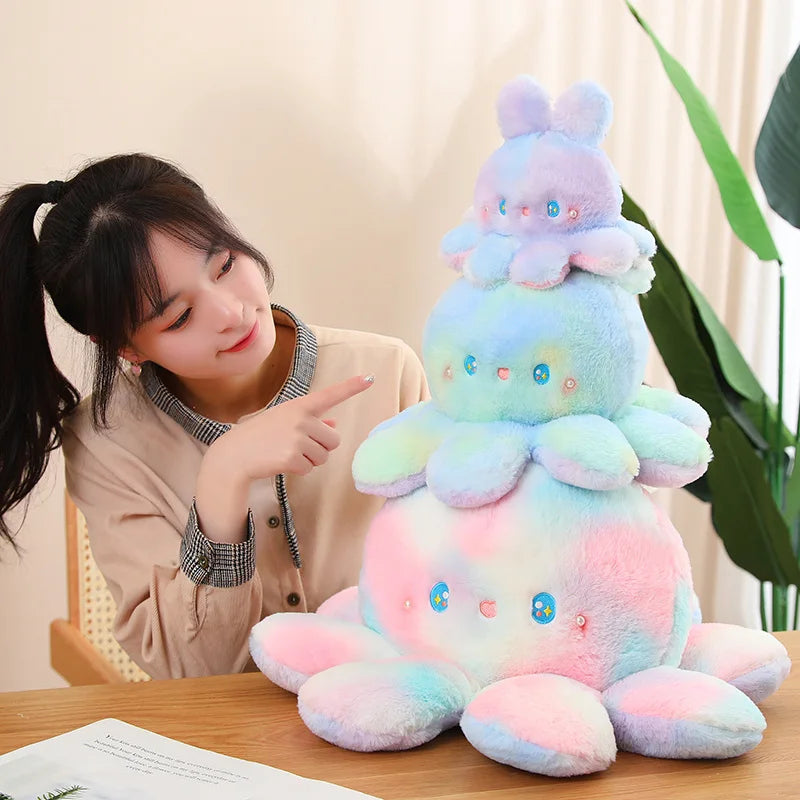 Soft Ferry Plush Cat Plush Toy Cosplay Octopus Legs Jellyfish Bunny Stuffed Animals Doll Rainbow Rabbit Baby Appease Toy