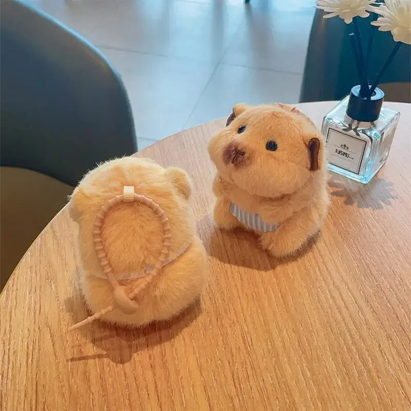 Cute Hamster Plush Keychain Cartoon Stuffed Animal Doll Keyring Lovely Bag Pendant Backpack Hanging Decoration Gifts
