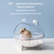 Hamster Transparent Bathroom Small Pet Sand Bath Cage Large Capacity for Burrowly bedding & substrates and small pet care.