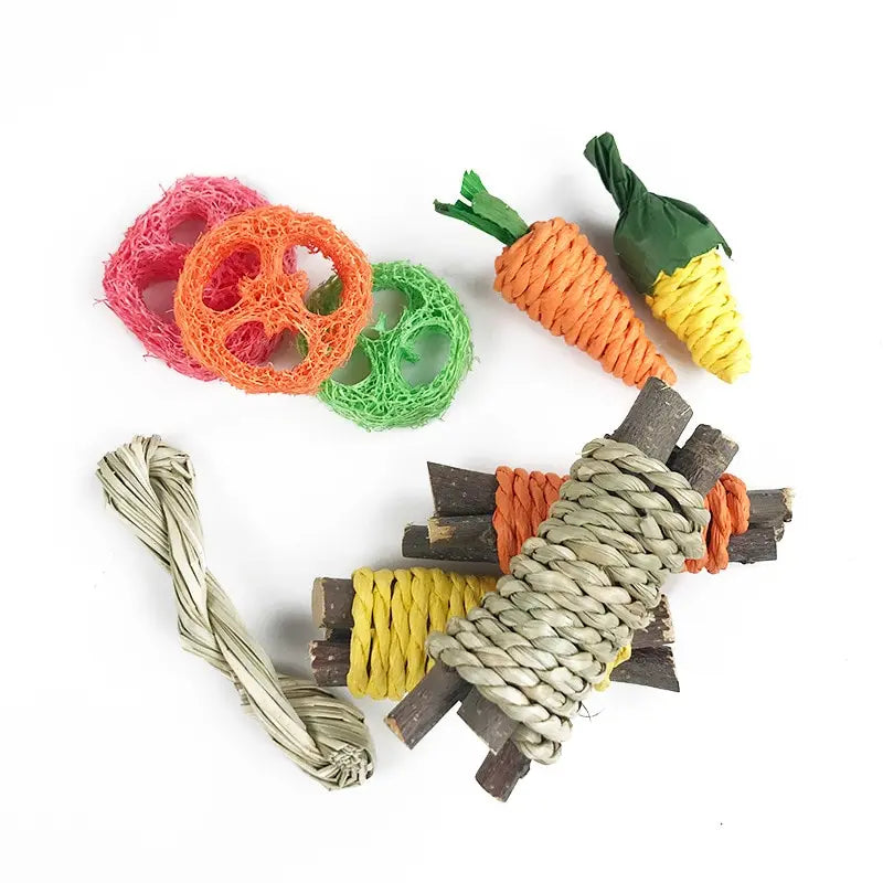 Wooden Snack Chew Toy for Rabbits and Hamsters for rabbits, hamsters, guinea pigs, and chinchillas from Burrowly small pet supplies.