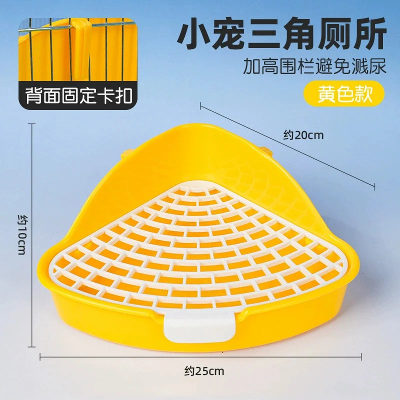 Corner Litter Tray for Hamsters and Guinea Pigs for hamsters, guinea pigs, gerbils, rats, mice, and chinchillas from Burrowly small pet supplies.