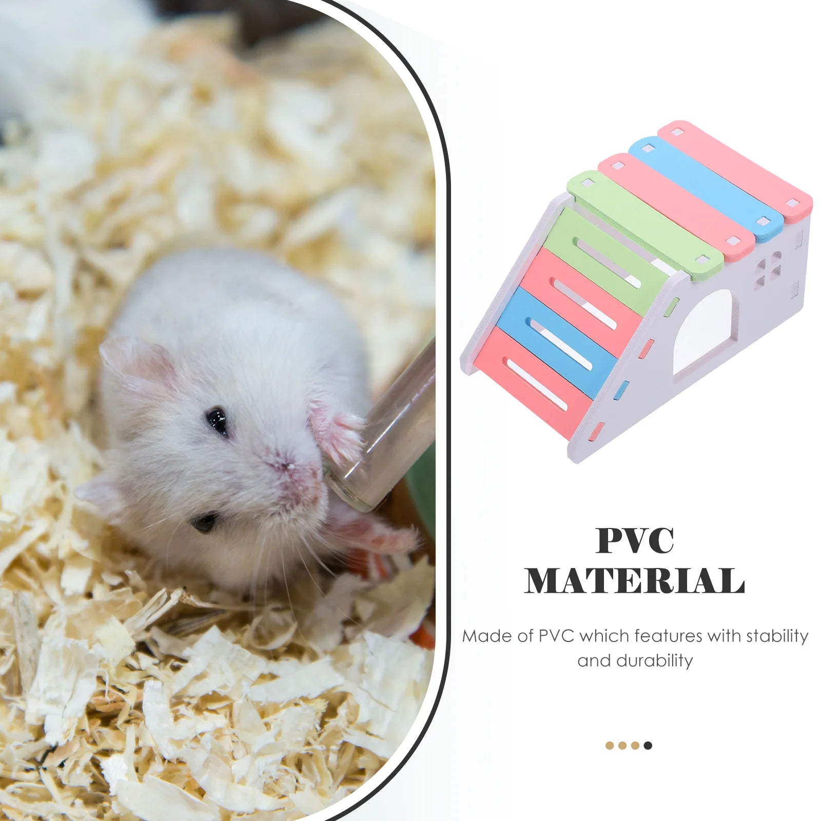 Hamster Cage House with Ladder Playground Pvc Cage Gerbil Habitat Small