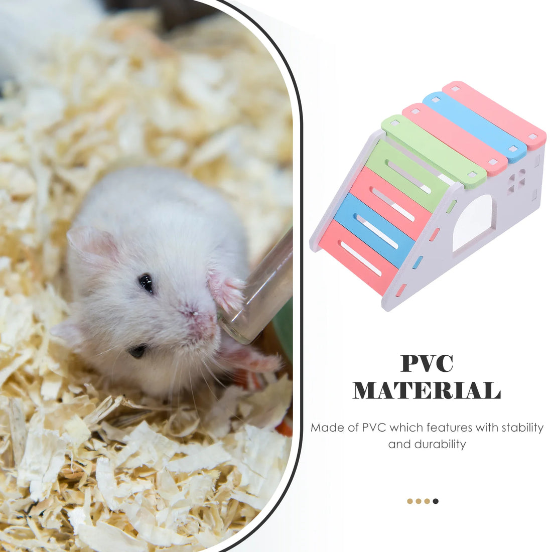 Hamster Cage House with Ladder Playground Pvc Cage Gerbil Habitat Small