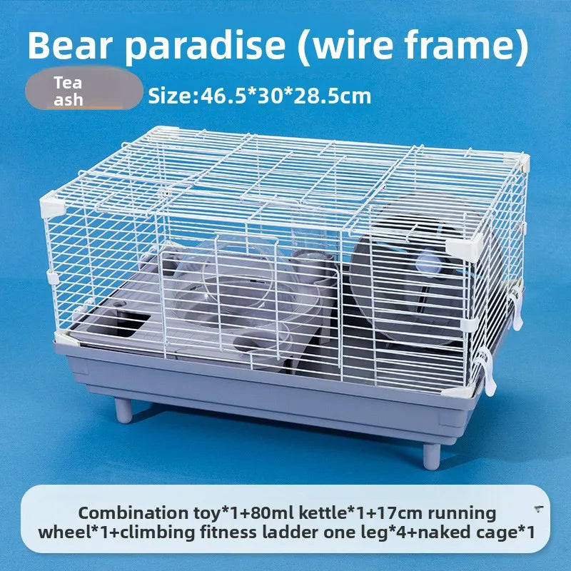 Complete Hamster Cage Set Large Hamster Cage Golden Hamster Nest Single/Double-Tiered Villa Bear Cub Paradise