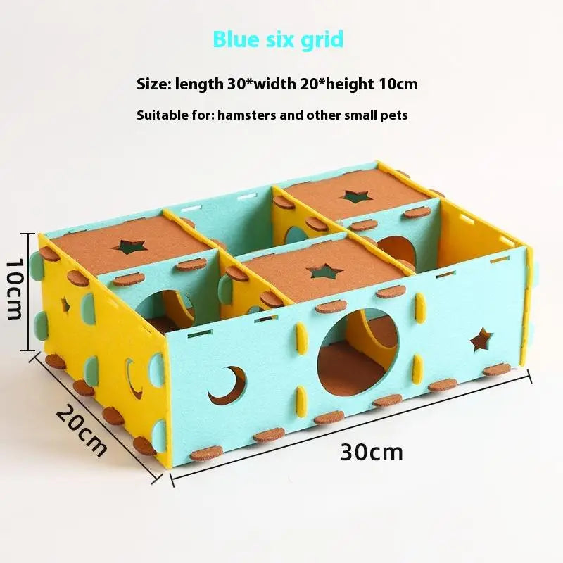 〔CC11〕Removable Felt Maze Hide Nest Hamster Passage Little Pet Nest Sugar Glider Hamster Golden Bear Pet Toy Indoor Pet Supplies