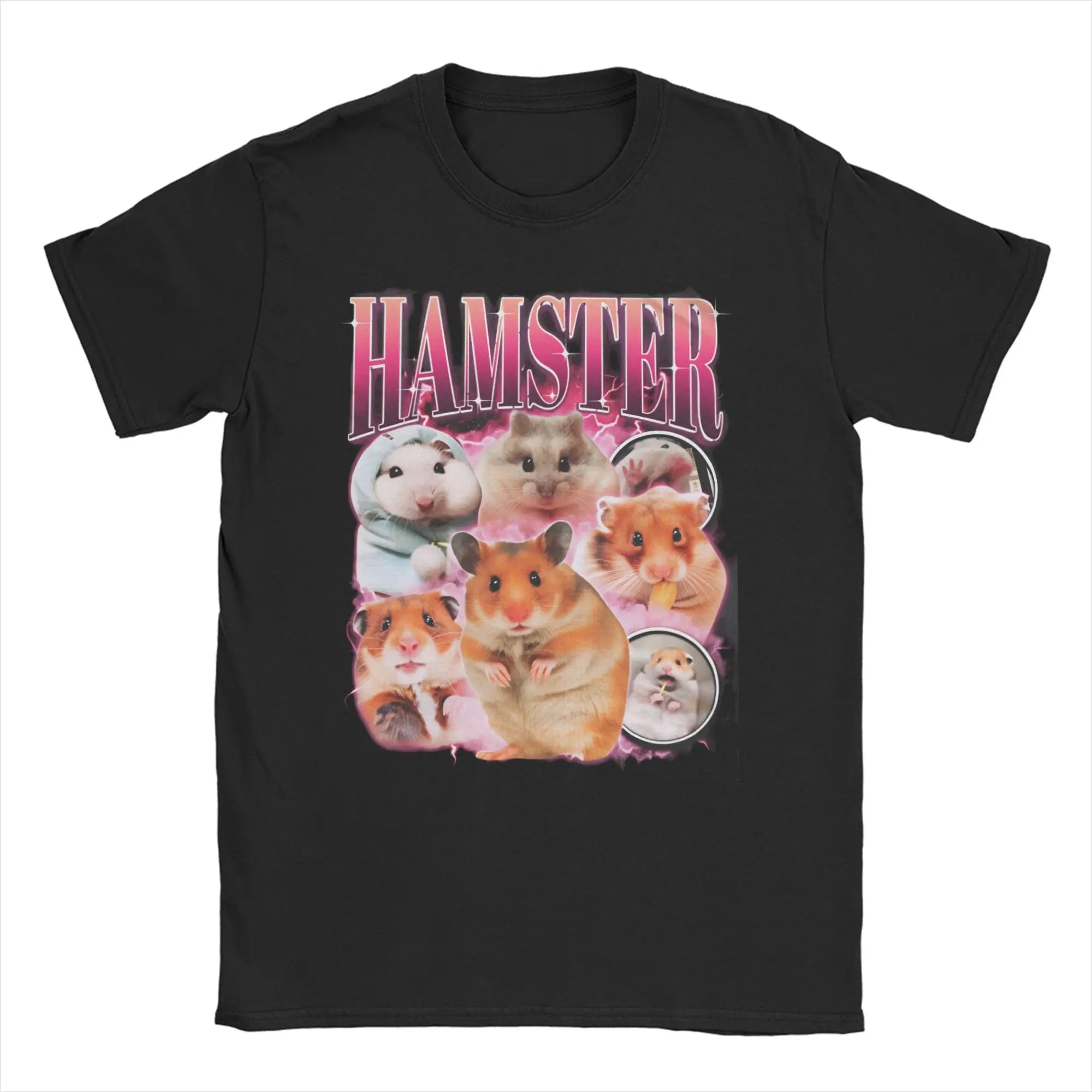 Hamster Meme Calling for Men Women T Shirts  Hipster Tee Shirt Short Sleeve Round Collar T-Shirt Cotton Birthday Present Tops