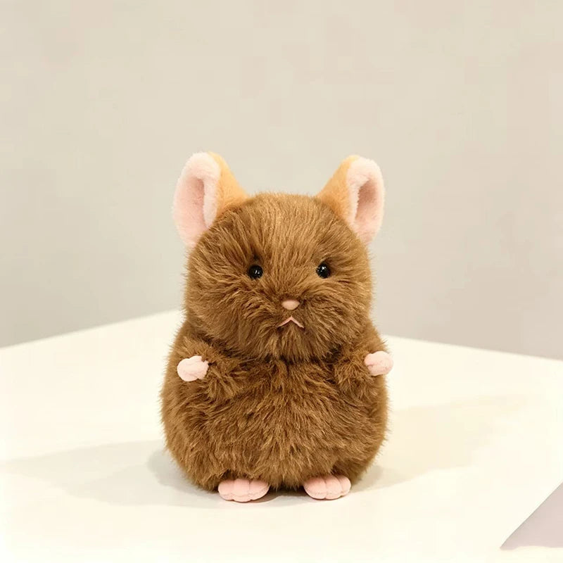 Cute White Baby Hamster Plush Toy Adorable Pet Degu Stuffed Animal Soft Doll Mouse Plushie For Girl Boy
