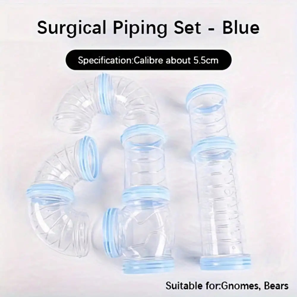 Transparent Small Pet Tunnel Set Diy Connectable Tubes for Hamsters Gnomes