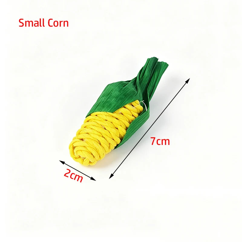 Straw Rope Carrot Chew Toys for Hamsters and Rabbits for hamsters, rabbits, gerbils, and mice from Burrowly small pet supplies.
