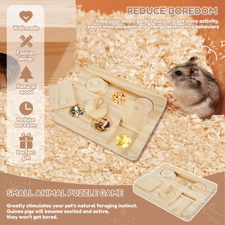 Wooden Treat Dispenser for Guinea Pigs and Rabbits for guinea pigs, rabbits, and hamsters from Burrowly small pet supplies.