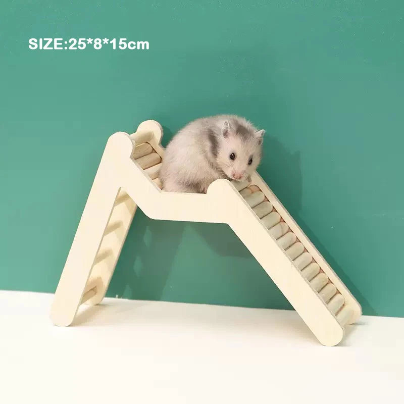 Unpainted Wooden Guinea Pig Hideout Climb House - Hamster Cage Decor Play
