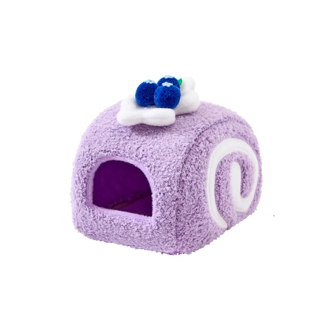 Pet Supplies Warm Hamster Cake Nest Cute Swiss Roll Shape Hamster Cage Soft Multi-Functional Pet Sleeping Bag Small Animal