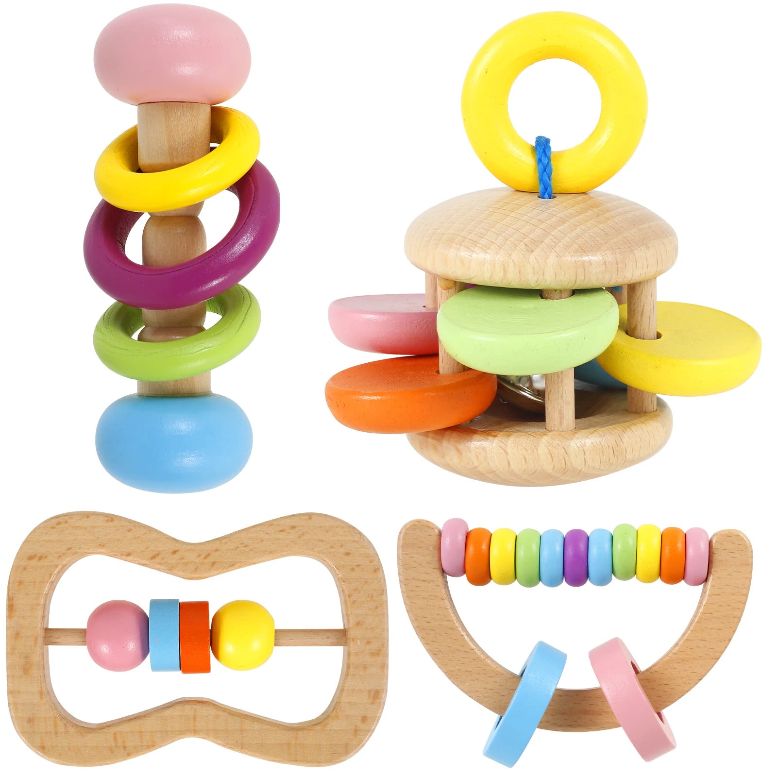 4Pcs/Set New Pet Gnawing Toy Wooden Pet Molars Interactive Toy Rabbit and Hamster Toys Suitable for Various Small Rodent Pets