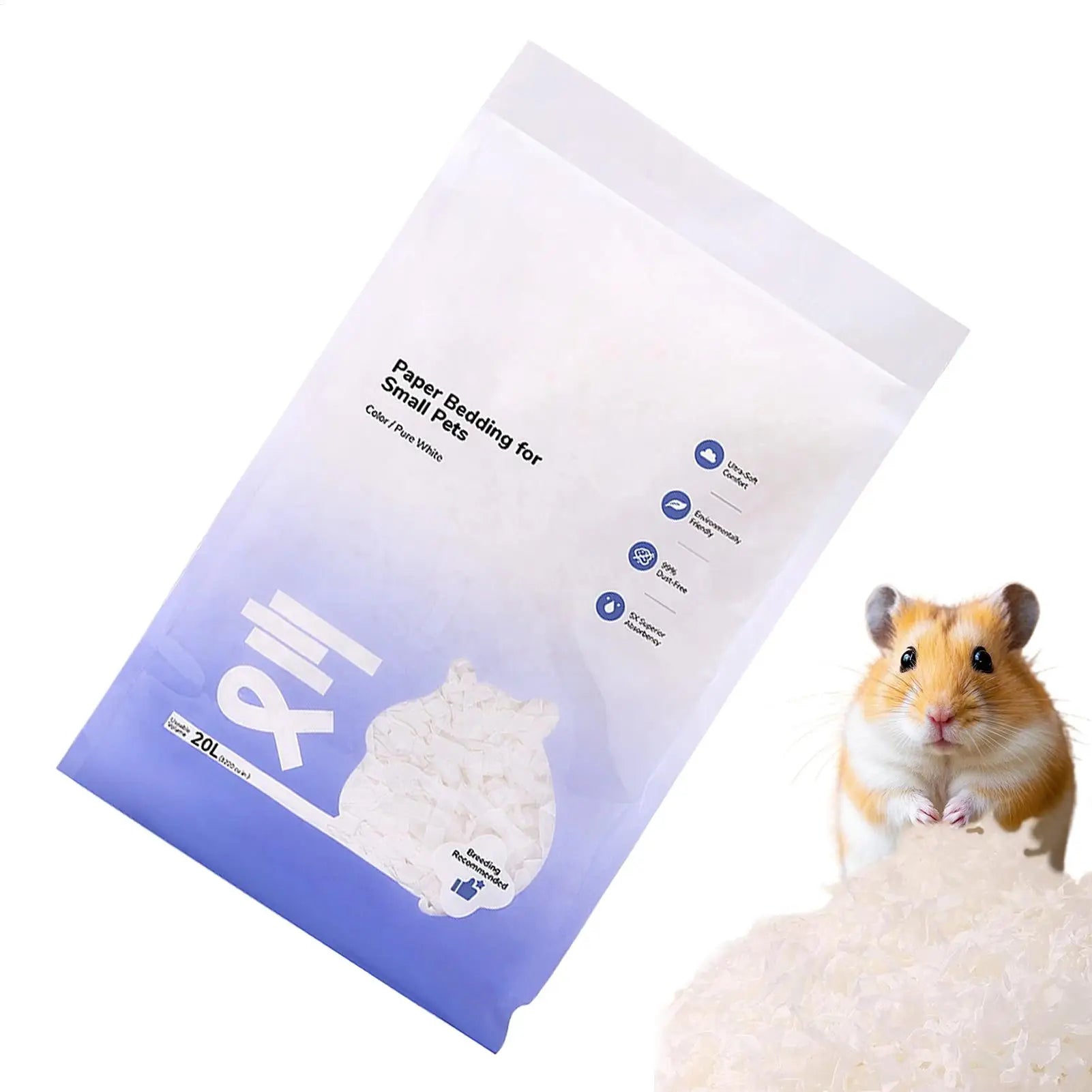 Small Animal Bedding Hamster Paper Cotton Bedding Odor Control Water Absorption Cage Decoration Rabbits Supplies for Outdoor