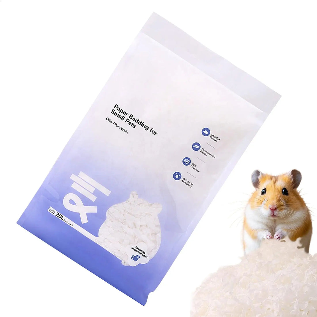 Small Animal Bedding Hamster Paper Cotton Bedding Odor Control Water Absorption Cage Decoration Rabbits Supplies for Outdoor