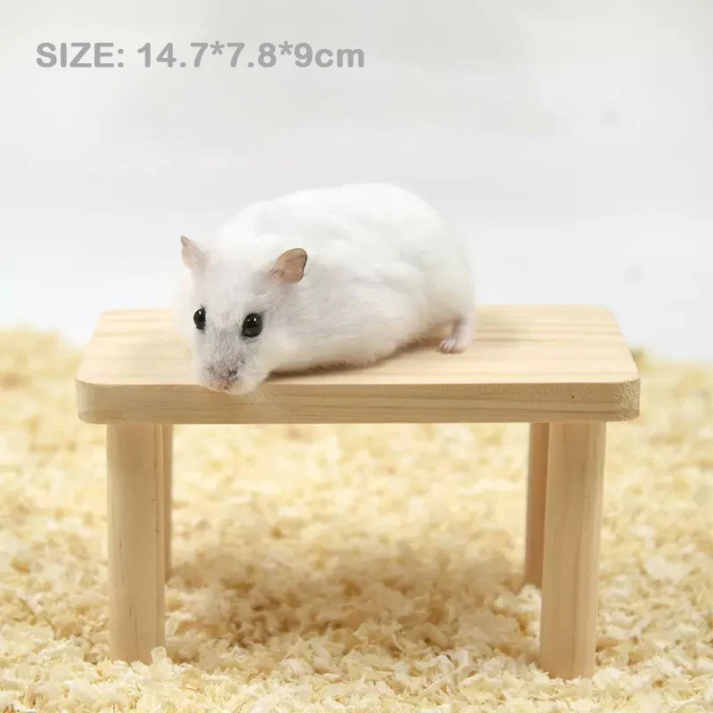 Unpainted Wooden Guinea Pig Hideout Climb House - Hamster Cage Decor Play