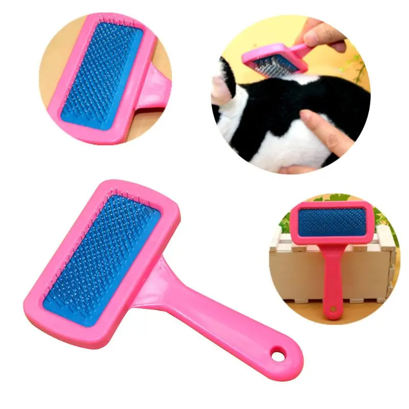 Two in one small pet grooming brush for rabbit and guinea pig coat care from Burrowly.
