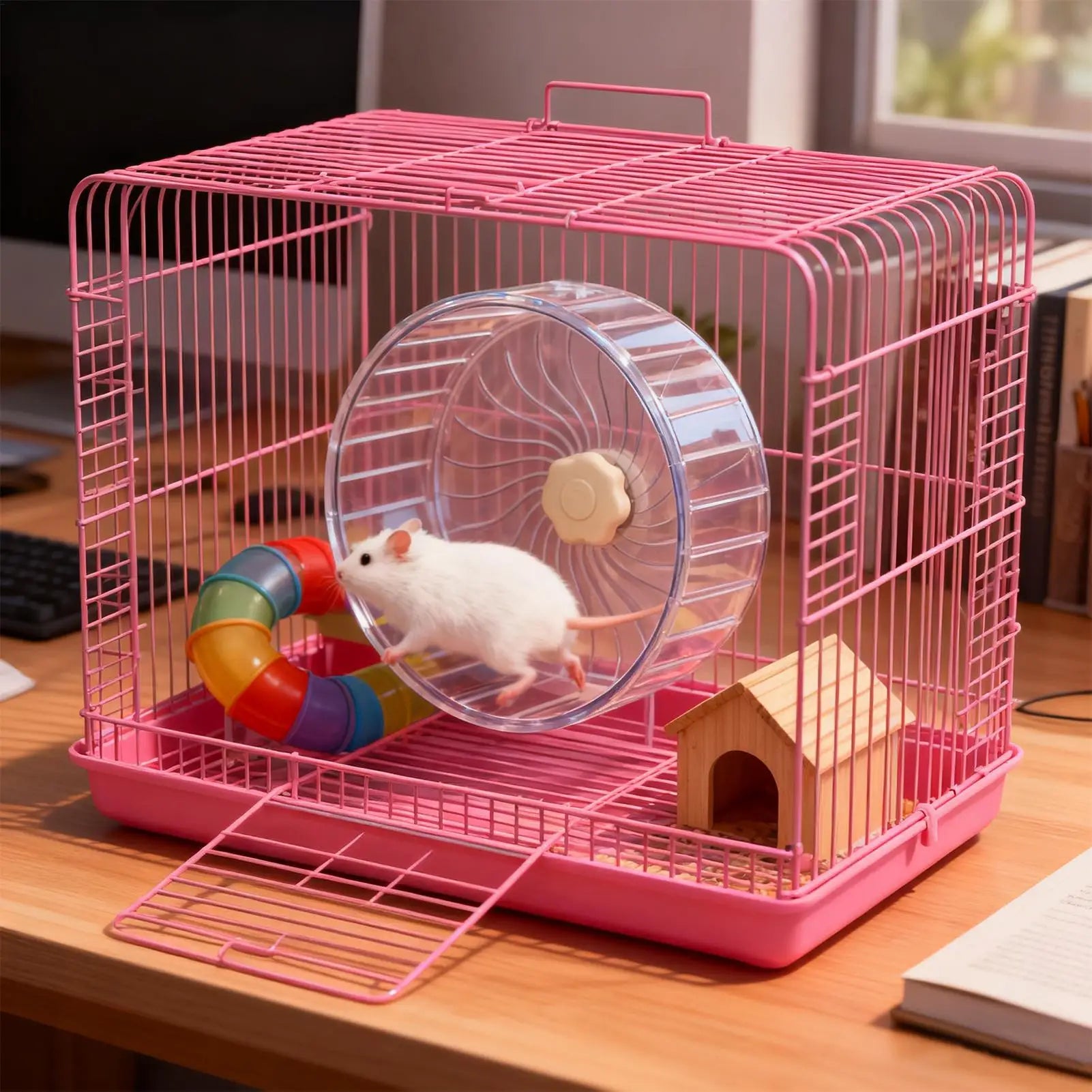 Silent Hamster Wheel Quiet Double Bearing Spinner Gerbil Small Animals