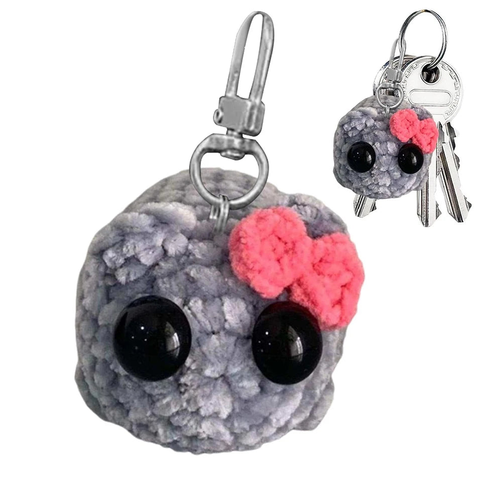 Cute Knitted Sad Hamster Cartoon Knitting Pendant Crochet Sad Hamster Meme Girl Hamster Handmade For Kids Gift