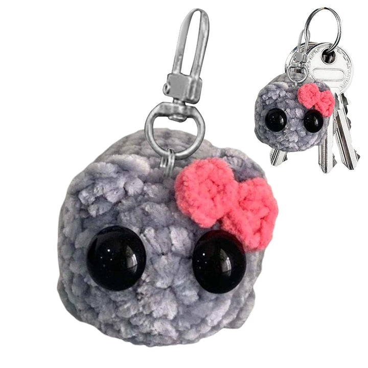 Cute Knitted Sad Hamster Cartoon Knitting Pendant Crochet Sad Hamster Meme Girl Hamster Handmade For Kids Gift