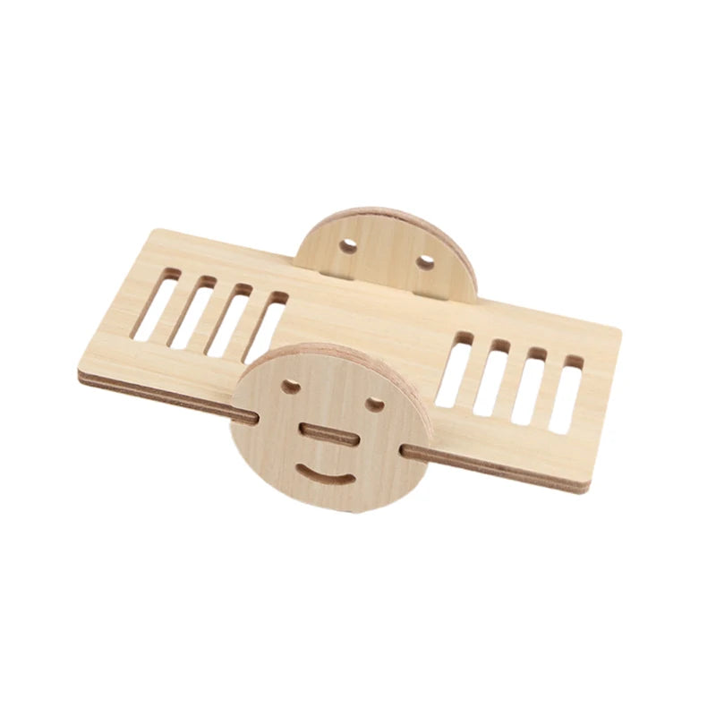 Pet Hamster Toys Wooden Bridge Seesaw Swing Toys Small Animal Activity