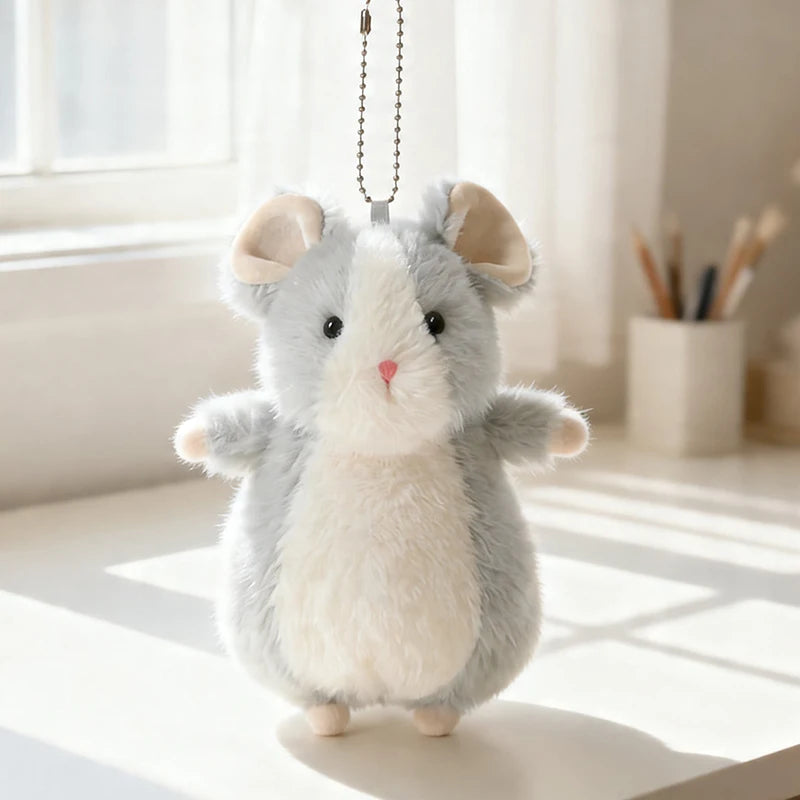 Cute White Baby Hamster Plush Toy Adorable Pet Degu Stuffed Animal Soft Doll Mouse Plushie For Girl Boy