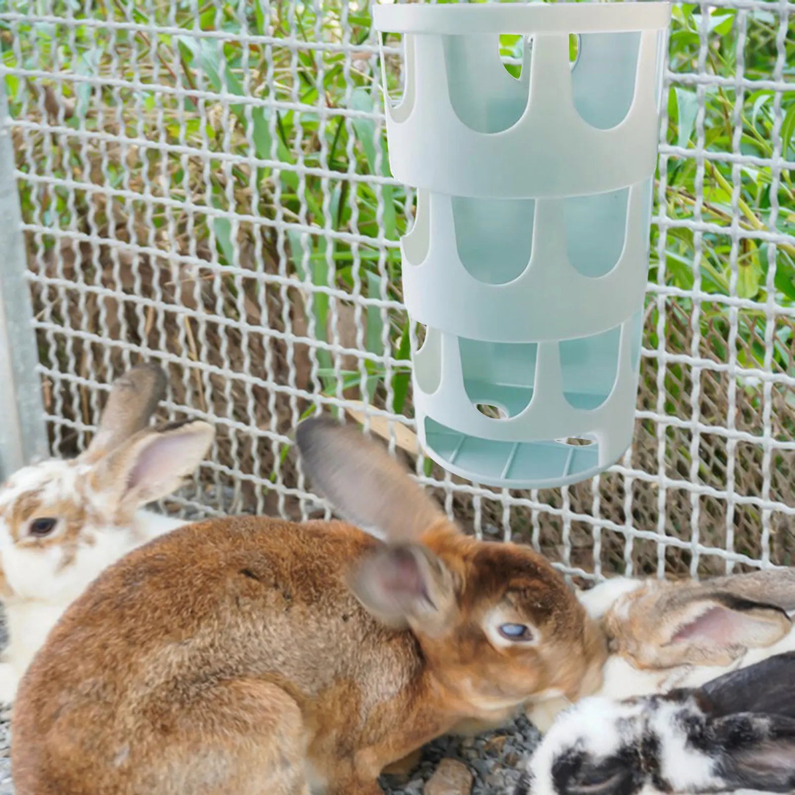 Rabbit Hay Feeder Cage Pet Feeding Bowl Small Animal Food Dispenser for