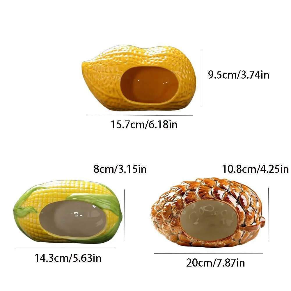 Hamster Landscaping Supplies Ceramic Hamster Nest Cute Cartoon Pet Hiding House Cooling Creative Hamster Bed Bird