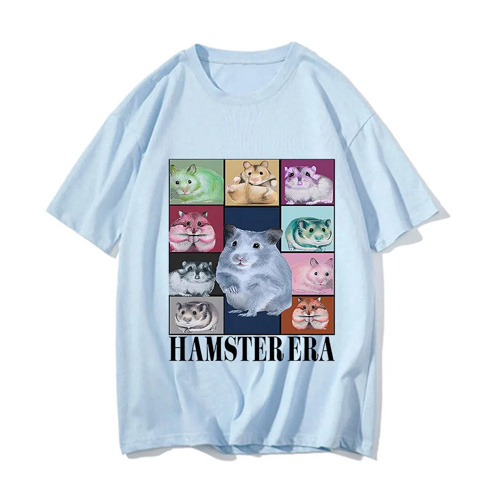 Hamster Eras Tour Tshirt Funny Retro Men/Women T-shirt Harajuku Clothing Tees Unisex Vintage Kawaii Cotton Tops Graphic T Shirts