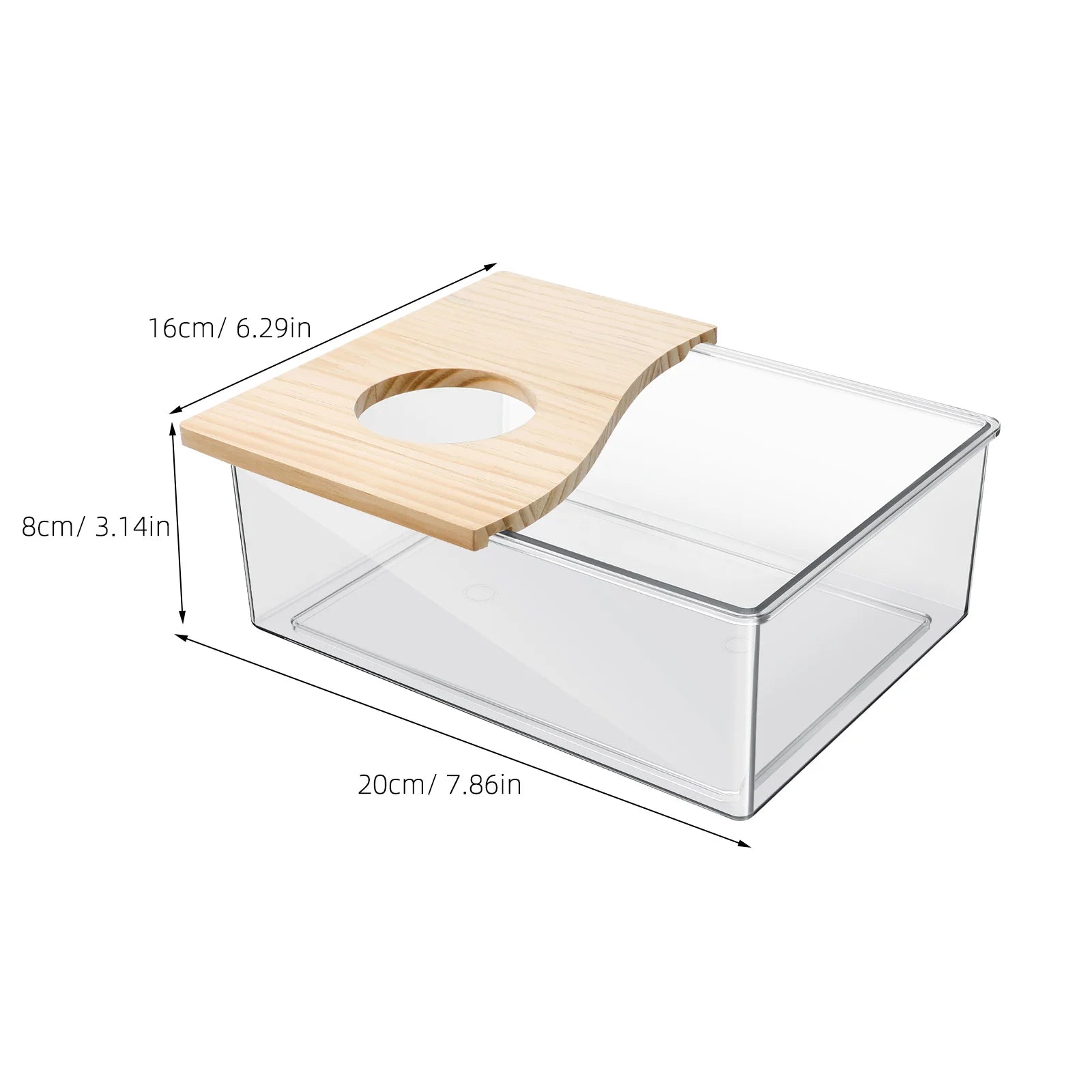 Clear Acrylic Sand Bath Box for Hamsters and Chinchillas for hamsters, gerbils, and chinchillas from Burrowly small pet supplies.