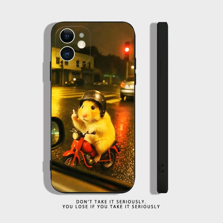 Cute M-Mouse Rat Hamster Phone Case For iPhone 17,16,15,14,13,12,11,X,XR,XS,Plus,Mini,Pro,Max Soft black Shockproof Cover
