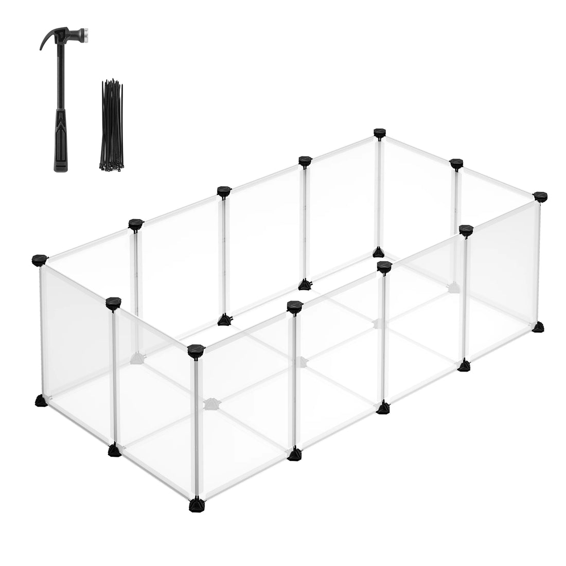Songmics 20 Panels Pet Playpen with Floor Small Animal Playpen Pet Fence
