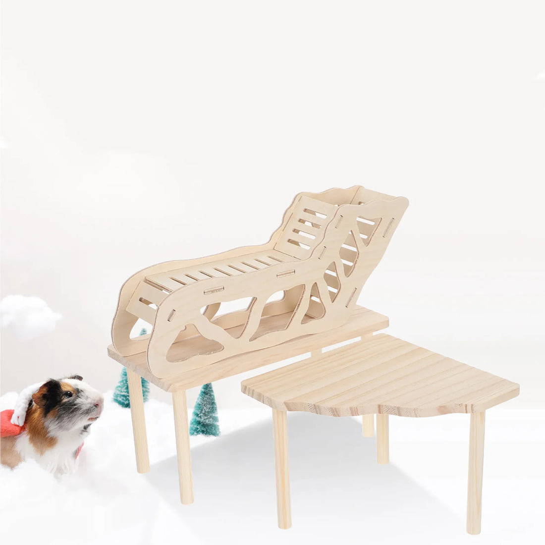 Hamster Platform Ladder Tunnel Wooden Climbing Cage Accessories for Small Pets Dwarf Mice Gerbils Squirrels Degus Exploring Play