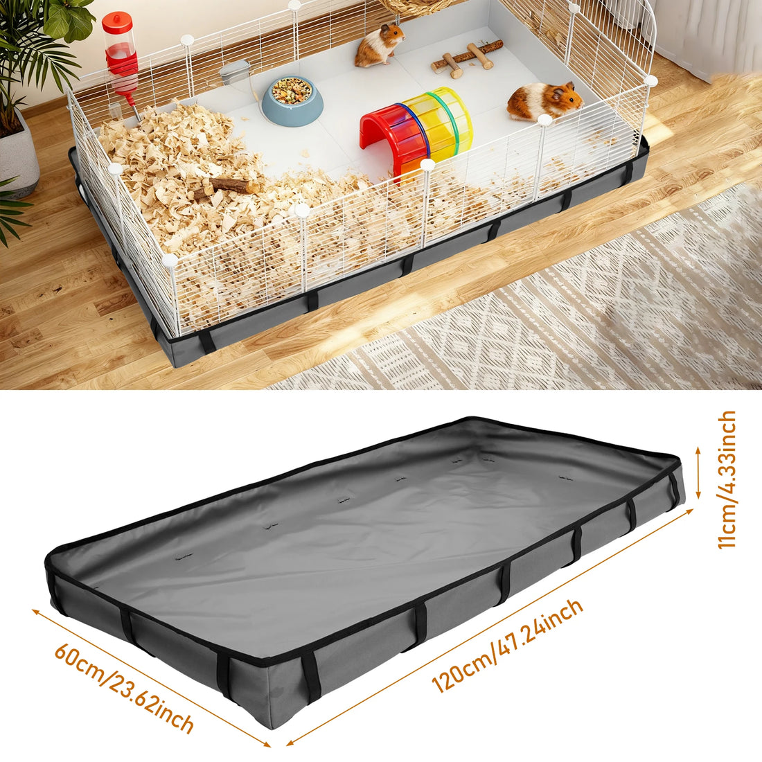Waterproof Oxford Cage Base Liner for Guinea Pigs for guinea pigs, hamsters, and hedgehogs from Burrowly small pet supplies.