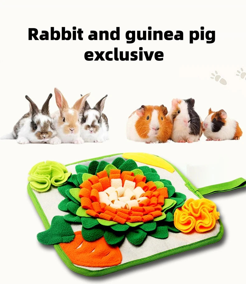 Non-toxic Felt Rose Snuffle Mat Rabbit Guinea Pig Foraging Enrichment