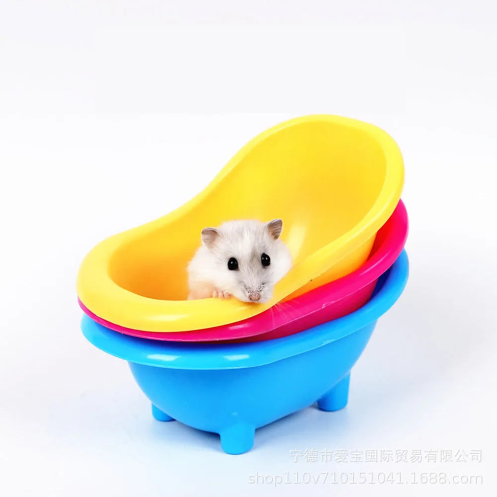 Pet Mouse Bathing Bathtub Plastic Bathtub Hamster Bathing Supplies Toy Little Pet Bathroom Pet Rat Cage Accessories