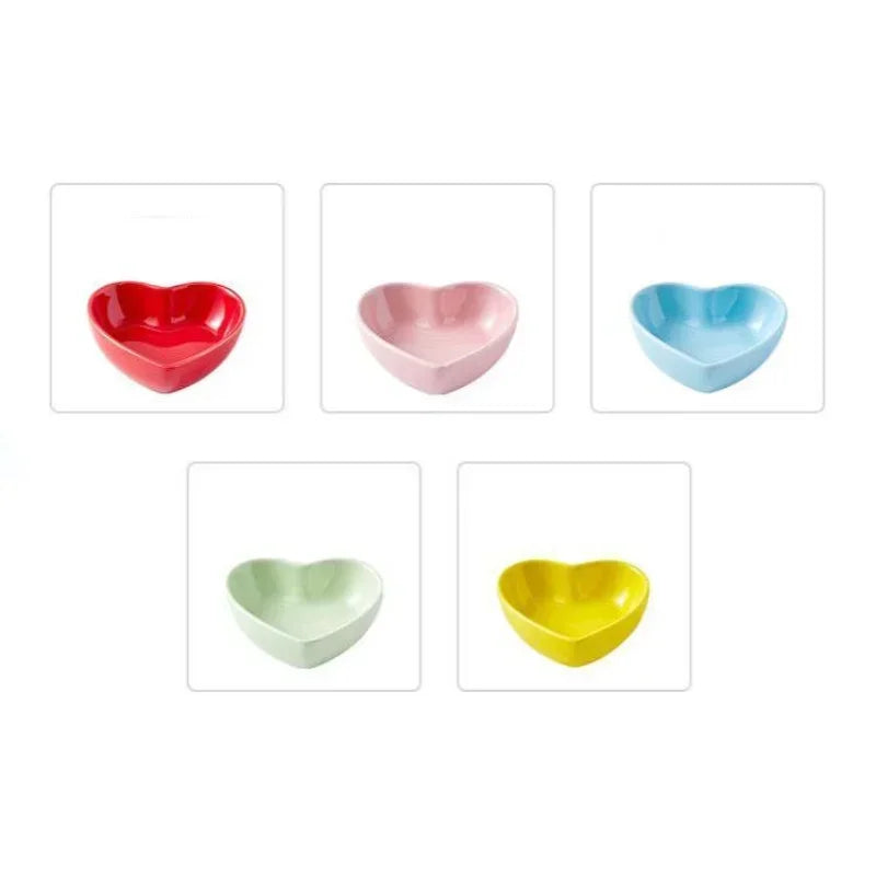 Colorful Heart Ceramic Bowl for Small Pets