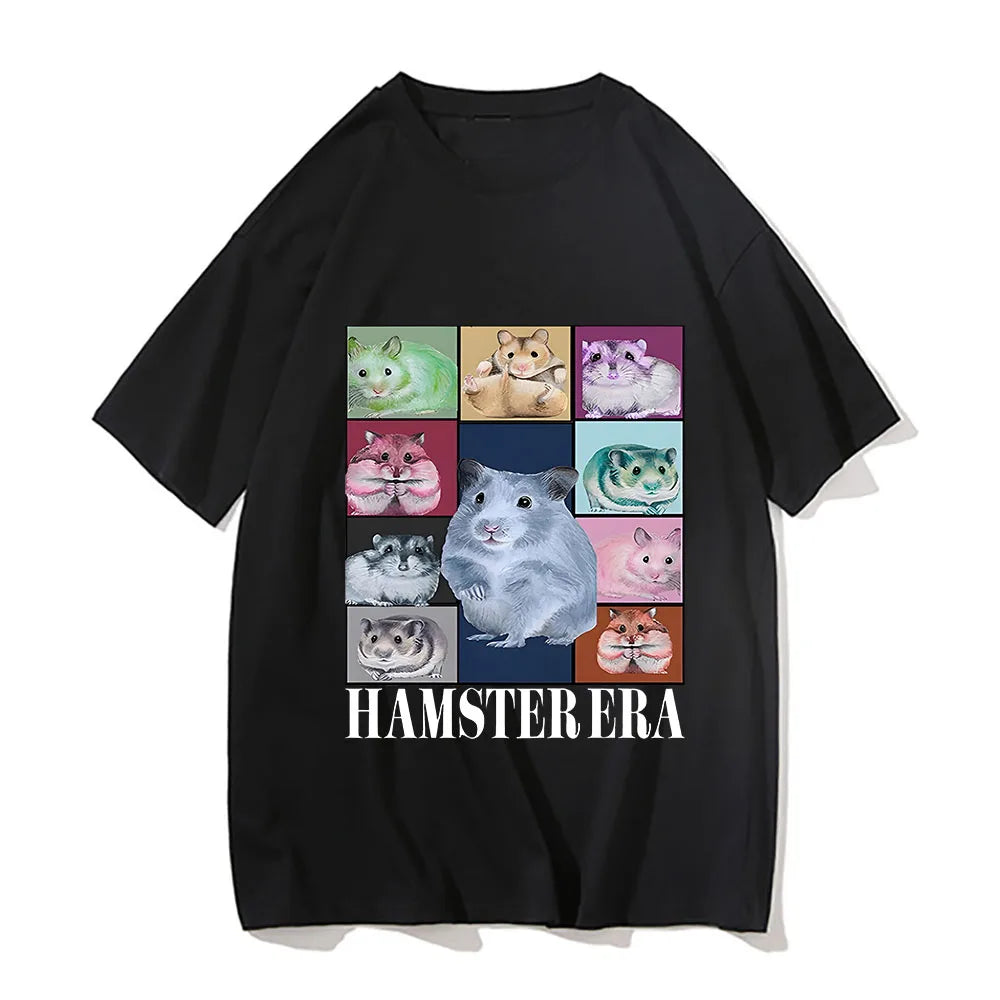 Hamster Eras Tour Tshirt Funny Retro Men/Women T-shirt Harajuku Clothing Tees Unisex Vintage Kawaii Cotton Tops Graphic T Shirts