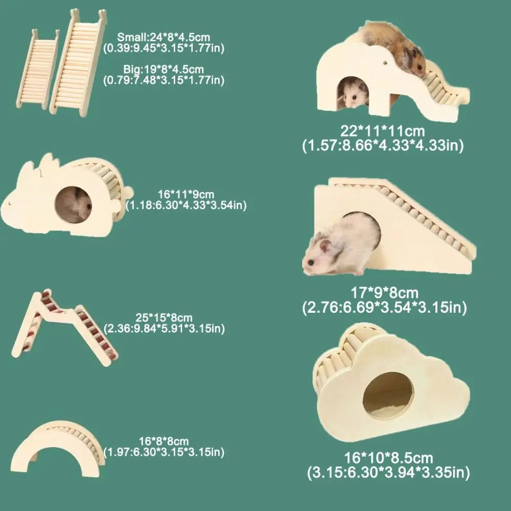 Decorative Wooden Hamster Ladder Wood Animals Cage Ladder Hamster
