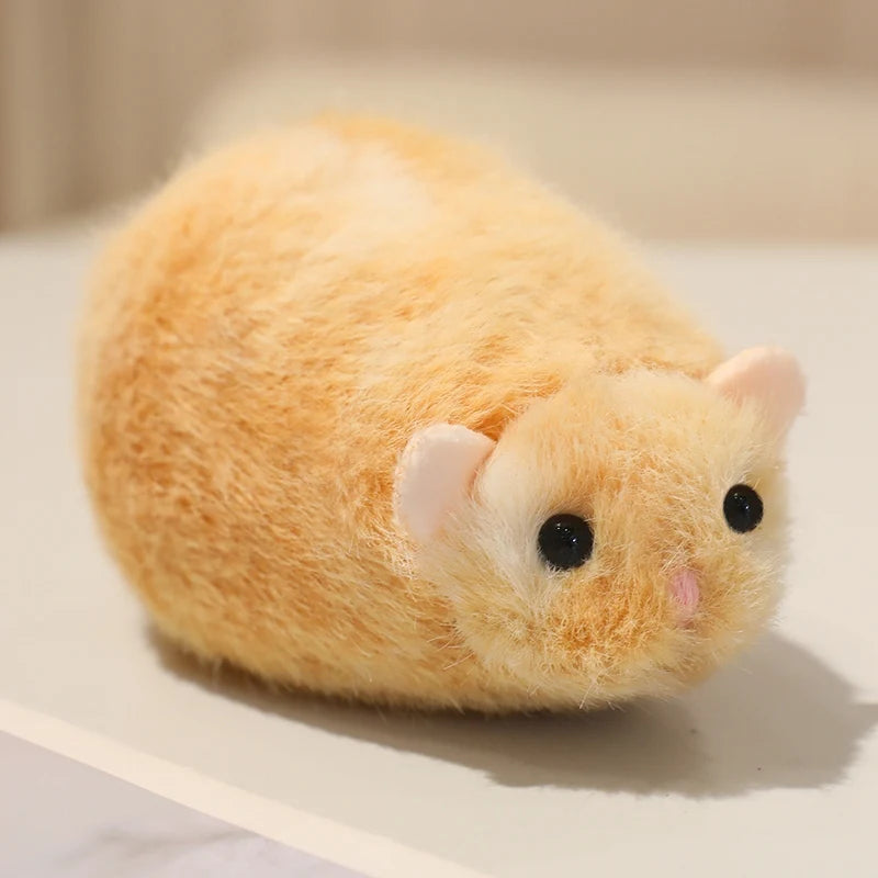 Cute Soft Golden Hamster Plush Toy Stuffed Animal Small Pet Plushie Squishy Huggable Gift for Kids Hamster Lovers