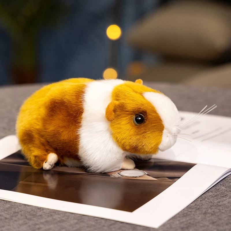 Guinea Pig Plush Toy 18cm Lifelike Black White,Brown White Guinea Pig Doll Stuffed Animal Toy Kids Birthday Gift Home Decor