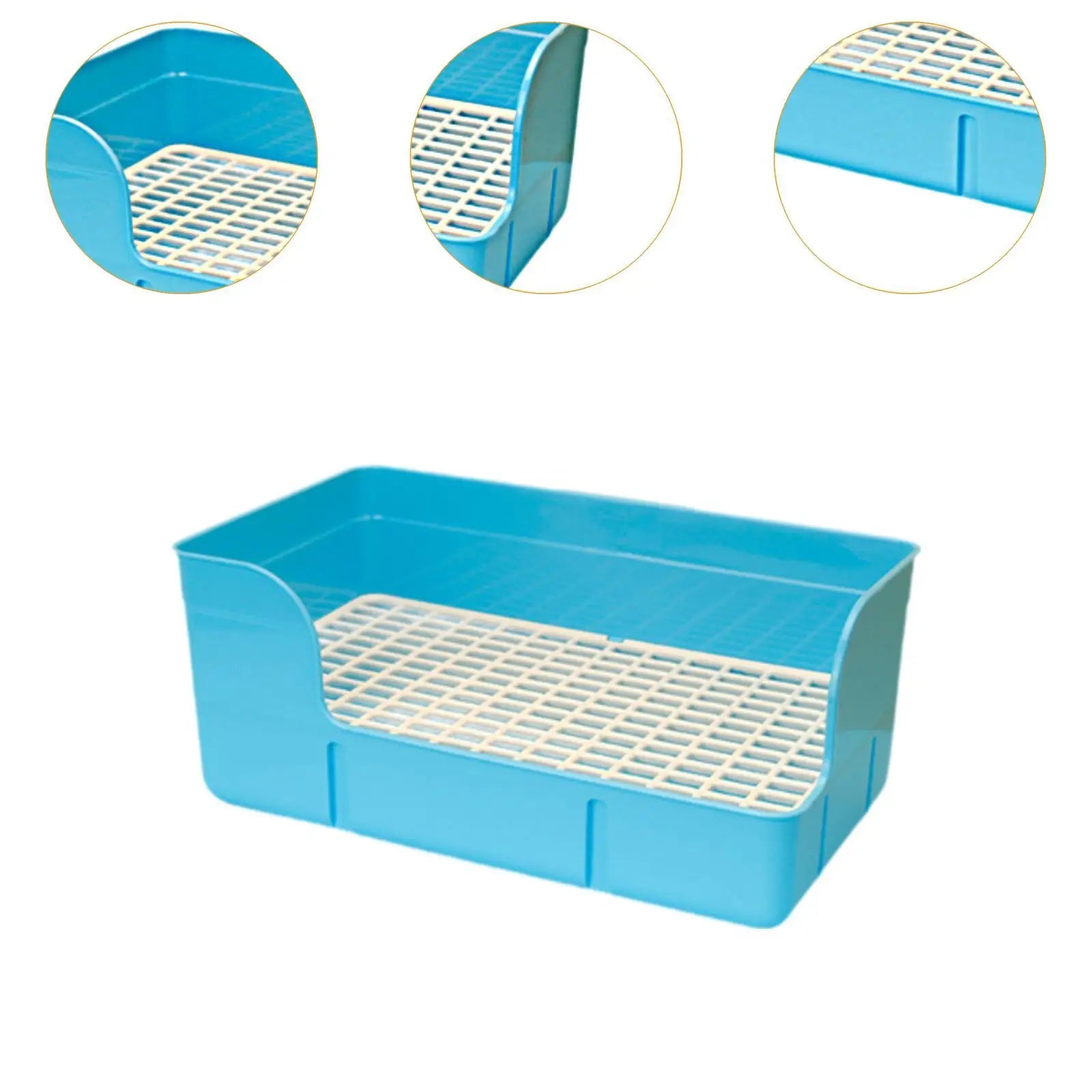 Anti-Splash Litter Pan for Rabbits and Chinchillas for rabbits, chinchillas, rats, and ferrets from Burrowly small pet supplies.