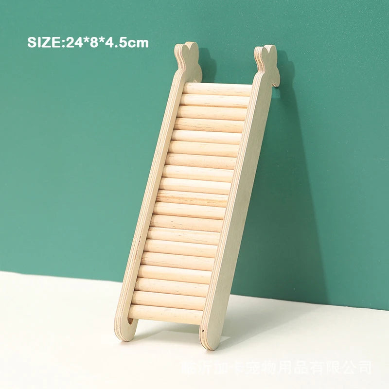 Unpainted Wooden Guinea Pig Hideout Climb House - Hamster Cage Decor Play