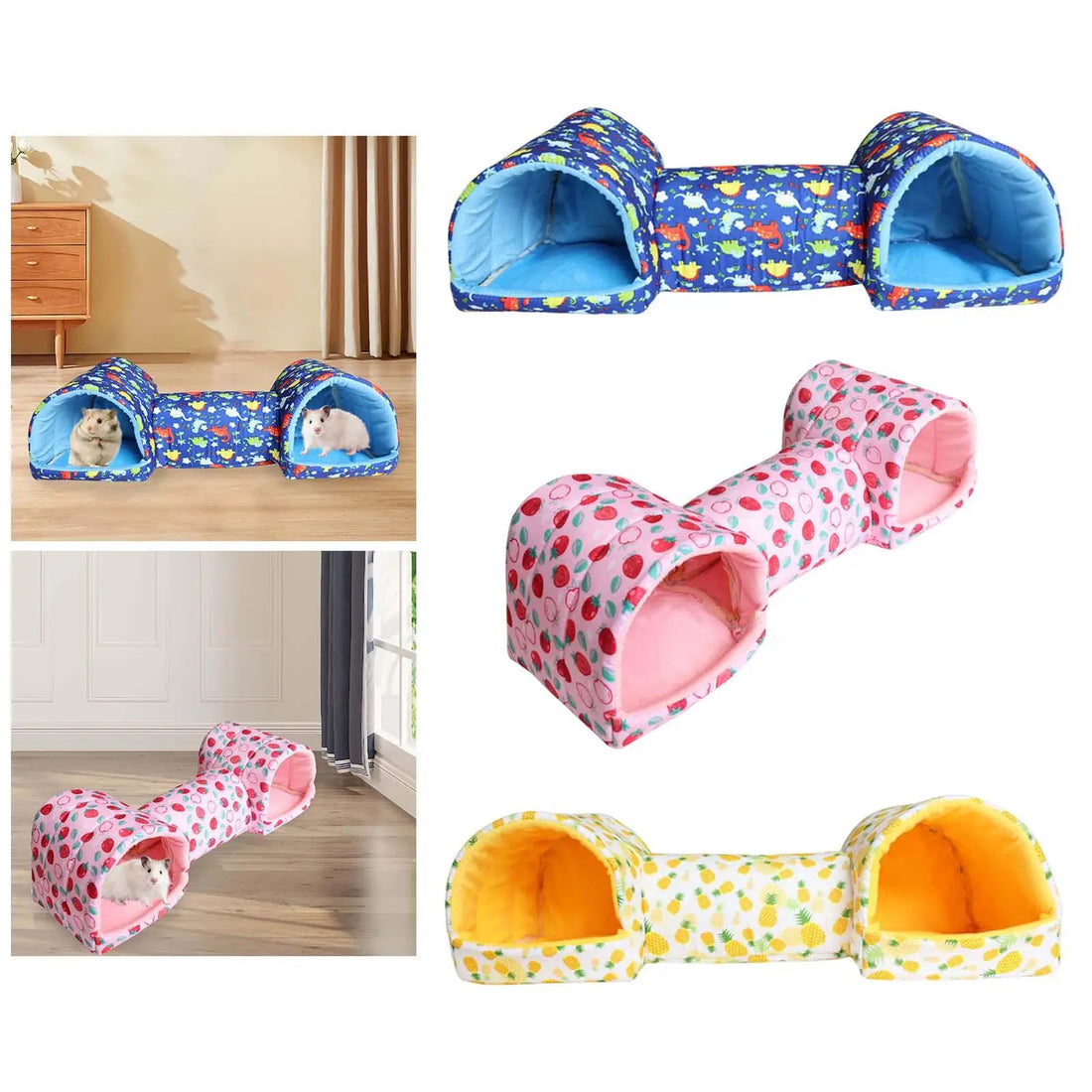 Guinea Pig Tunnel and Bed Entertainment Cage Corner Tunnel Sleeping