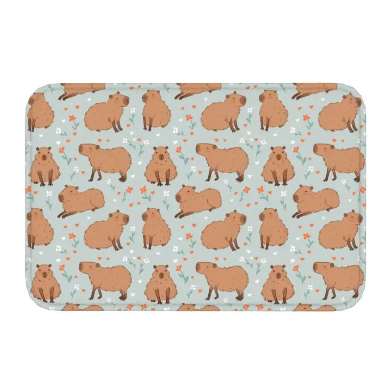 Custom Cute Giant Cavy Capybara Doormat Non-Slip Bathroom Kitchen Mat Living Room Floor Door Entrance Carpet Rug