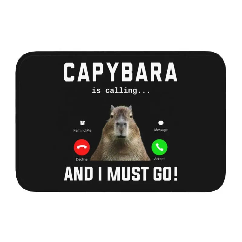 Custom Cute Giant Cavy Capybara Doormat Non-Slip Bathroom Kitchen Mat Living Room Floor Door Entrance Carpet Rug
