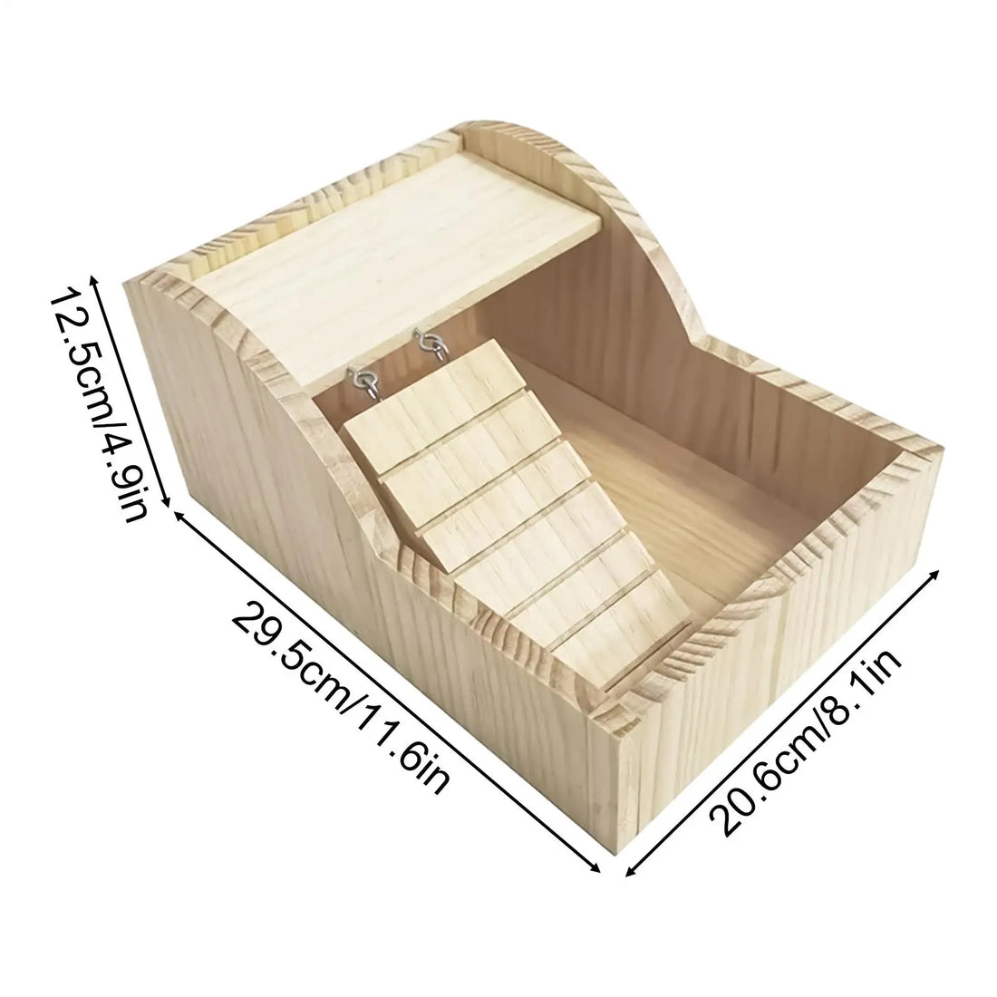 Sand Bath for Hamsters Detachable with Ladder Wooden Hamster Bathing Bowl