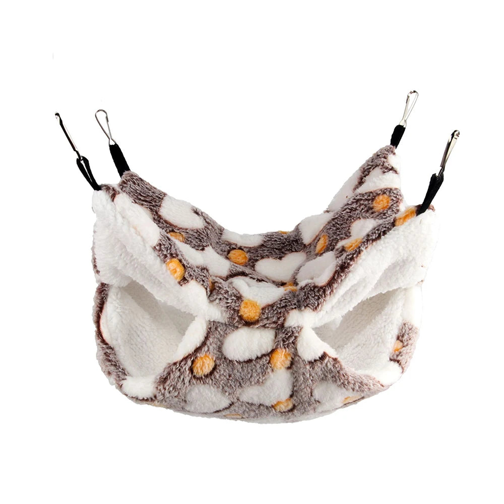 Double layer winter hammock for hamster and small pet cage comfort from Burrowly.